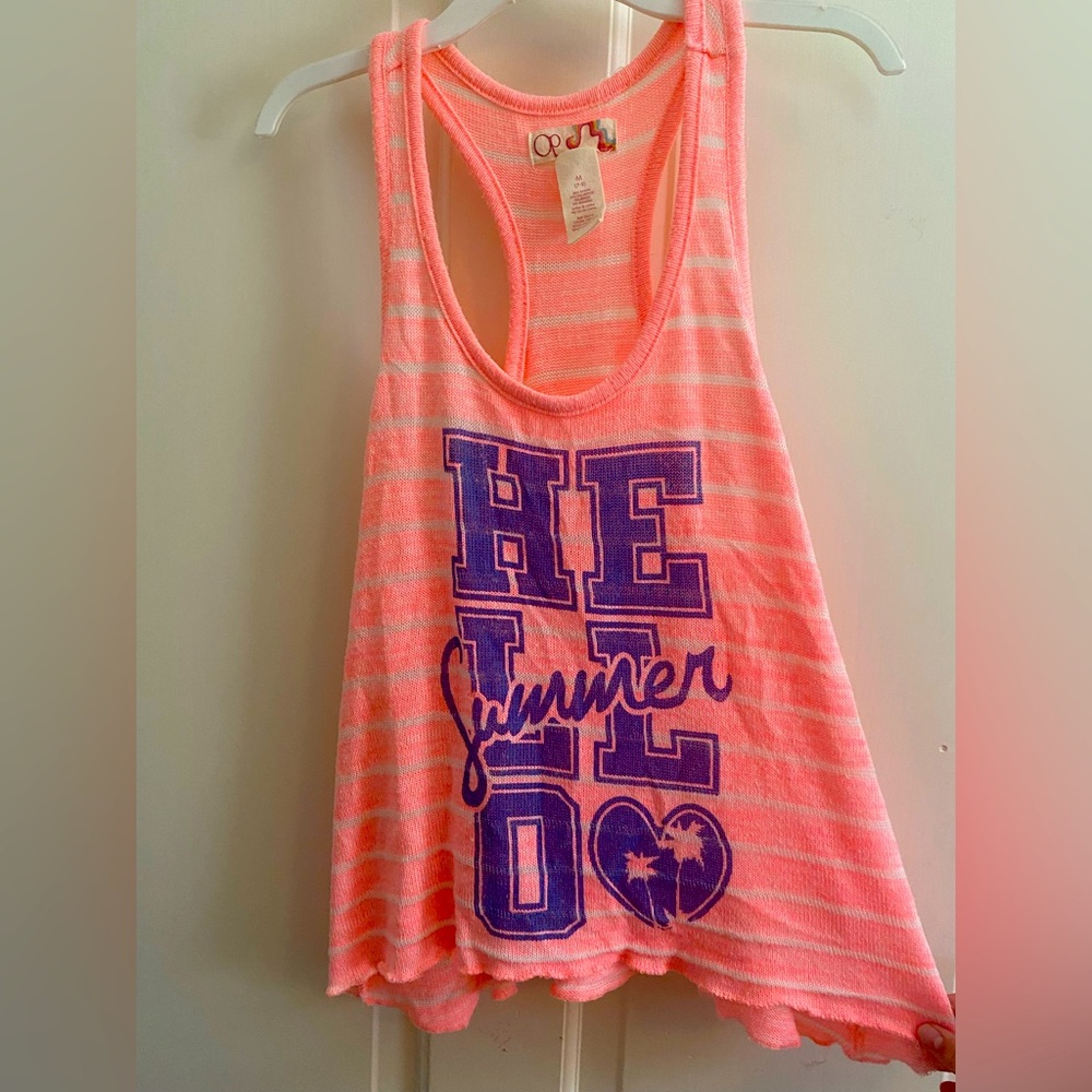 Girls hello summer tank top
